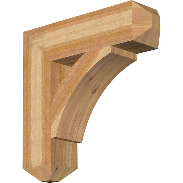 Ekena Millwork Thorton Craftsman Rough Sawn Bracket, Western Red Cedar, 6"W x 24"D x 24"H BKT06X24X24THR04RWR - main